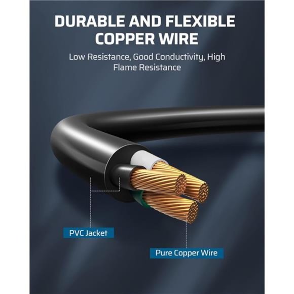 DEWENWILS Extension Cord Multiple Outlet Weatherproofs, 15 FT Pack of 2, Black - Picture 4 of 6